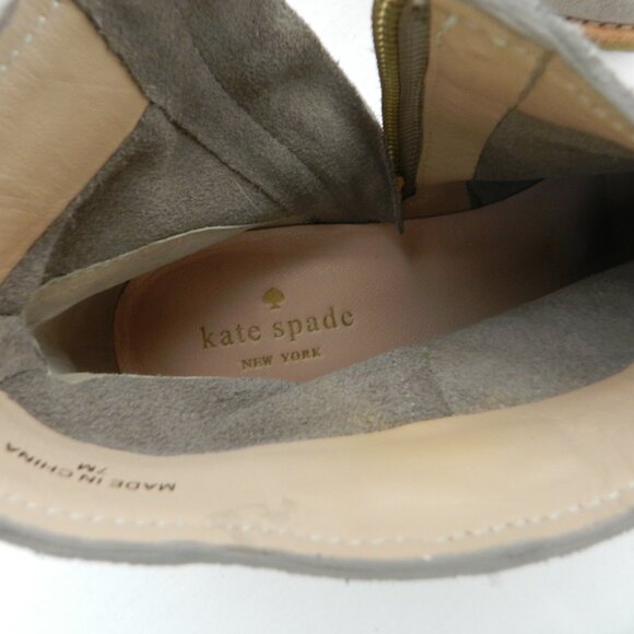 Kate Spade Bellamy Suede ankle boots booties w/tassel zip up Taupe NEW Size Sz 7 - Picture 12 of 14